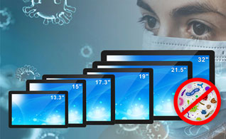 Amongos langvirkende antibakteriel LCD touchscreen Display anvendt med succes på medicinsk selvbetjeningssystem.